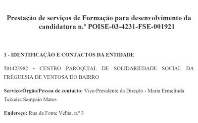 Prestação de serviços de Formação para desenvolvimento da candidatura n.º POISE-03-4231-FSE-001921